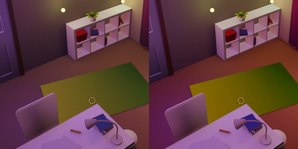 Comparison of baked texture and final.