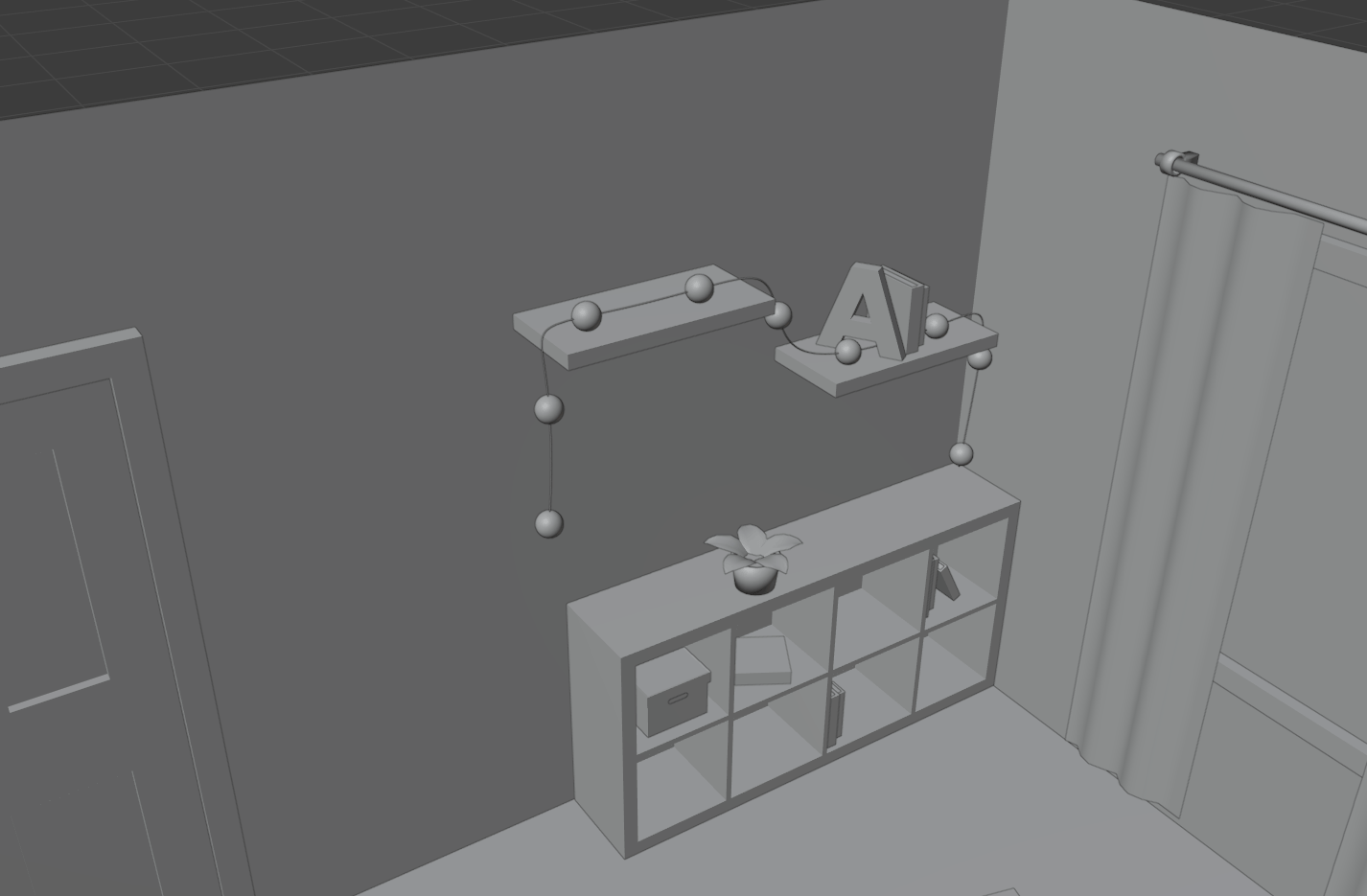 Scene view in Blender.