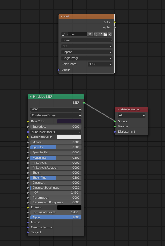 Shader nodes setup